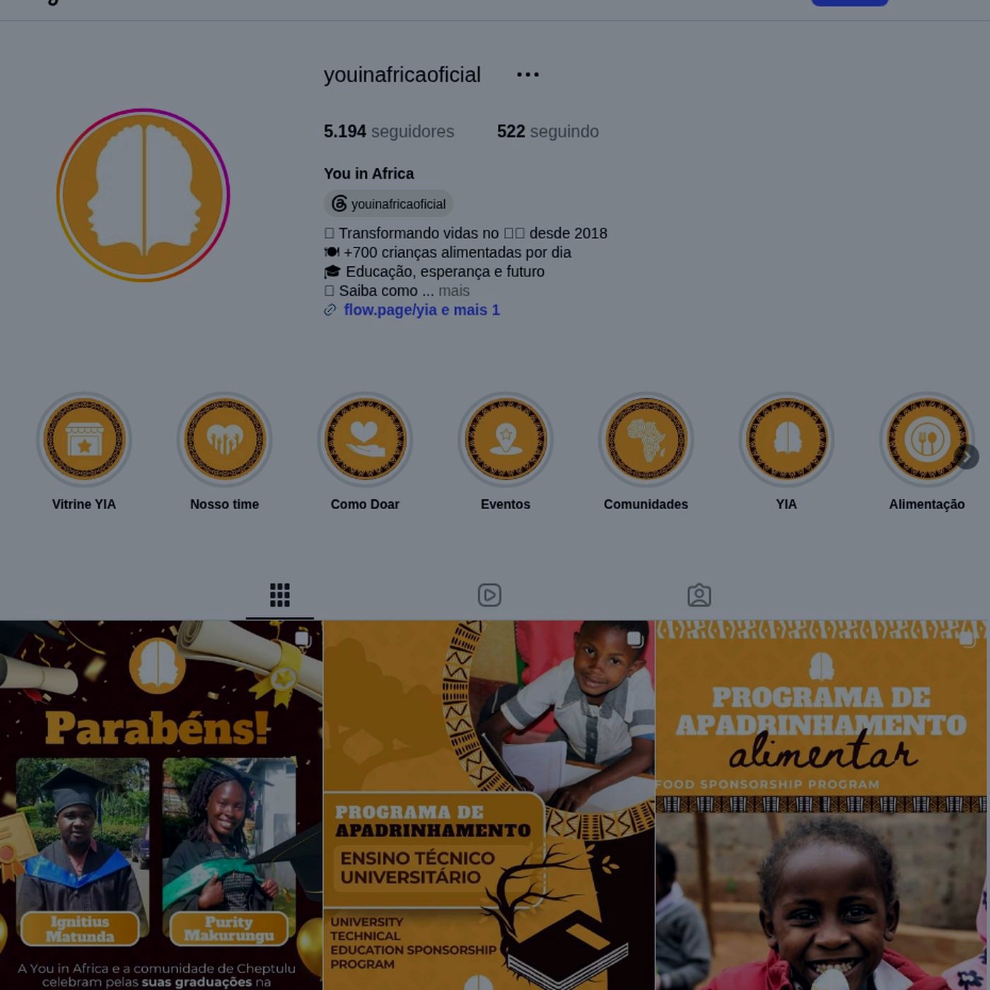 You in Africa Instagram @youinafricaoficial